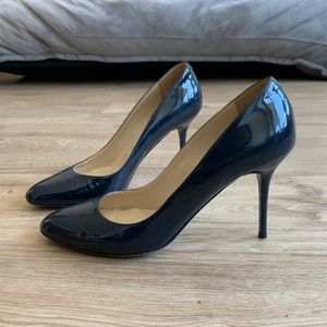 Jimmy Choo Patent Leather Navy Pumps